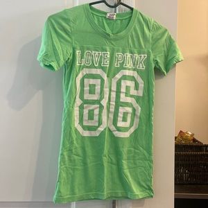 Victoria’s Secret love pink short sleeve shirt. Like new!!